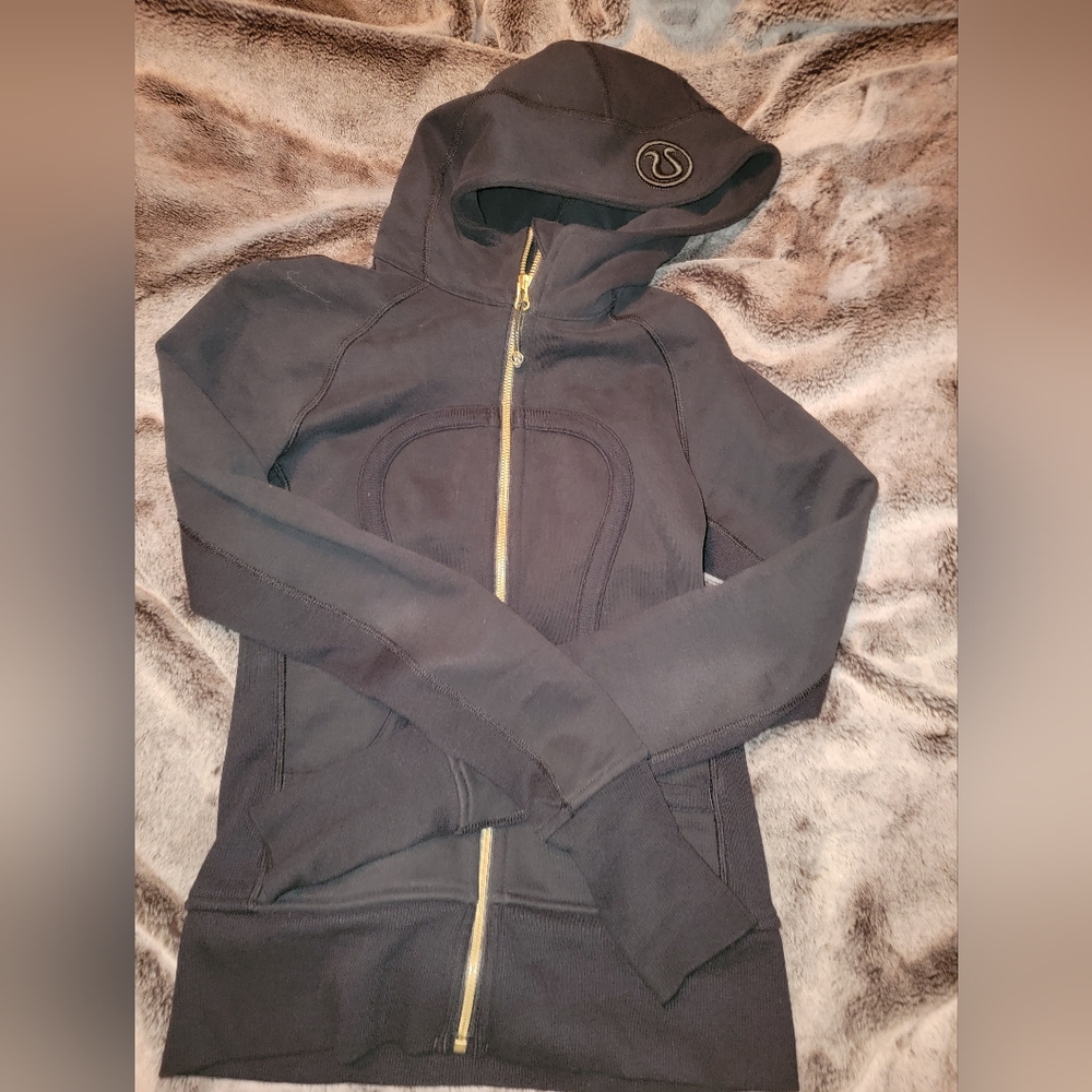 Lululemon Black And Green Scuba Full Zip Size 4 - Picture 7 of 11